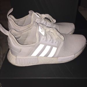 Adidas NMD R1 All White Reflective Boost Sole